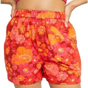 Free People Orange and Pink Floral Women's Shorts